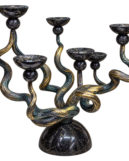 Roots of Light — Handmade Labradorite Candelabrum